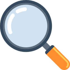 Clipart of a magnifying glass, representing analysis and scrutiny, featured on the CIPD Assignment Help website.